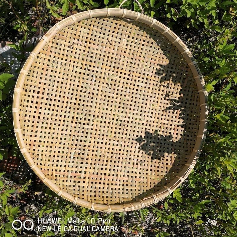 Round Bamboo Sieve, Medium or Large Holes