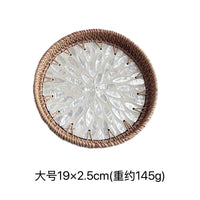 Mini Rattan & Shell Basket Set of 3