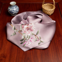 100% Mulberry Silk Su Embroidery Long Scarf
