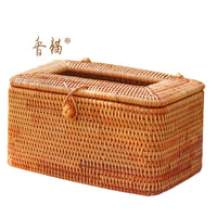 Handwoven Rattan Tissue Box