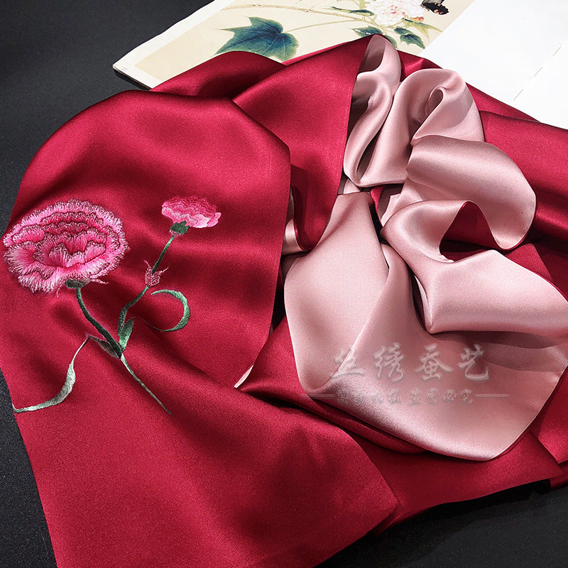 Suzhou Su Embroidery Silk Scarf