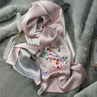 Su Embroidery Mulberry Silk Scarf with Gift Box
