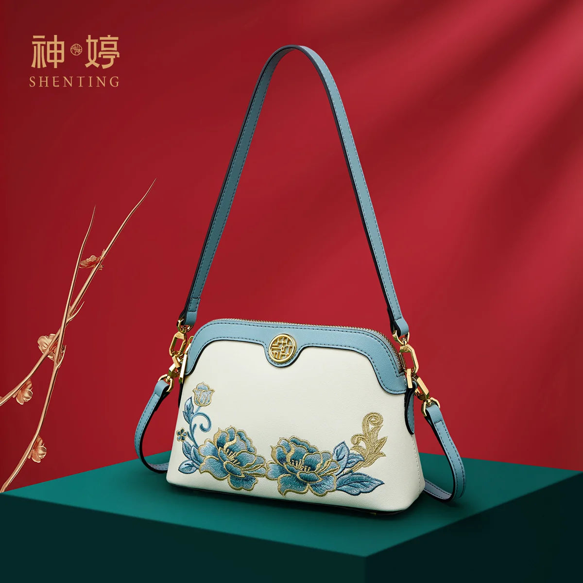 Small Leather Chinese-Style Shoulder Bag