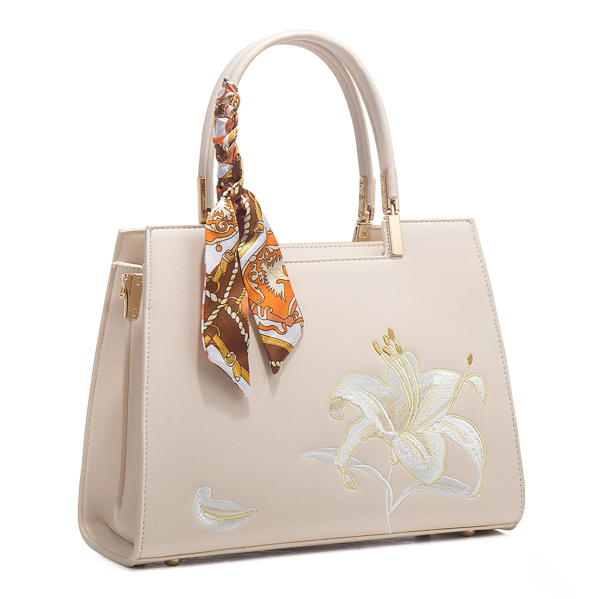 Embroidered Crossbody Top-Handle Bag