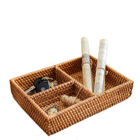 Rattan Remote & Pen Organizer
