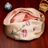 100% Mulberry Silk Su Embroidery Long Scarf