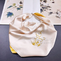 Mulberry Silk Embroidered Square Scarf 55cm
