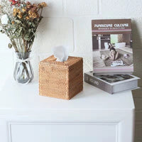 Rattan Tissue Box & Napkin Holder