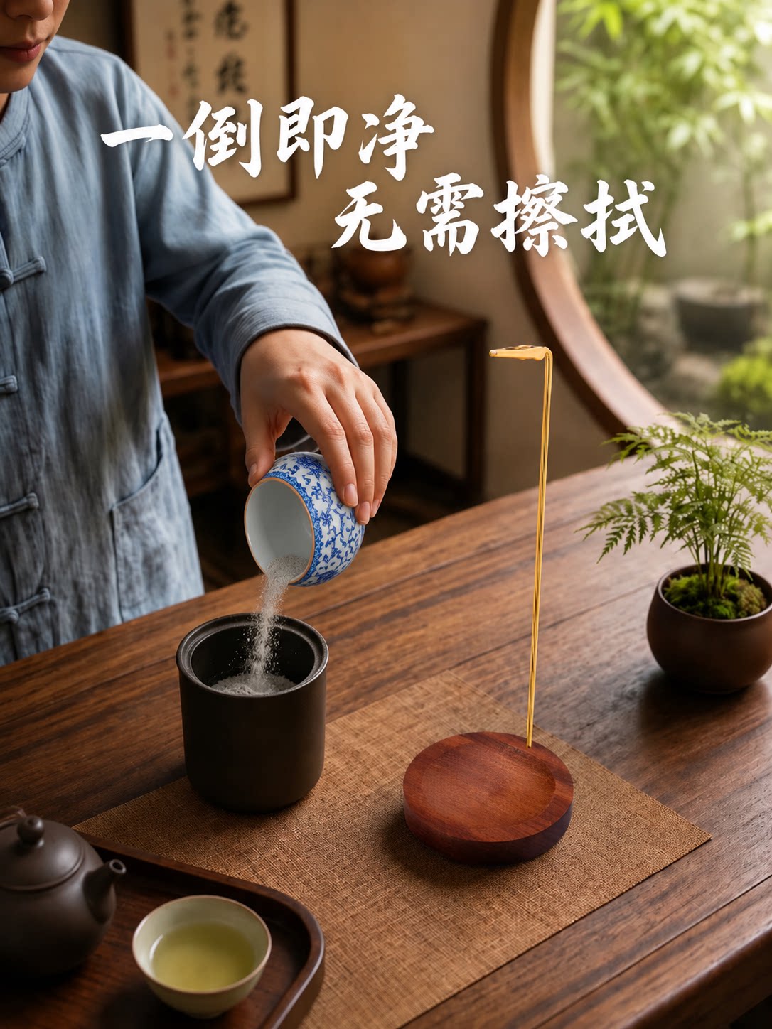 青花瓷倒挂香插防飞灰线香底座不落灰香插底座创意香夹熏香香挂