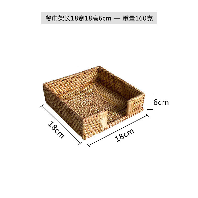 Square Rattan Tissue Box