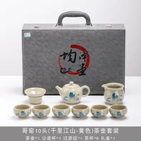 Ge Kiln Landscape Tea Set Melon Teapot