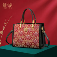 Zhuang Brocade Top-Handle Handbag
