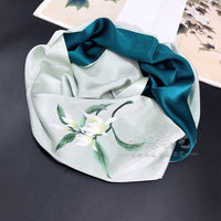 Su Embroidered Mulberry Silk Scarf, 155cm