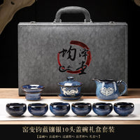 Tin-Inlaid Traditional Chinese Tea Set