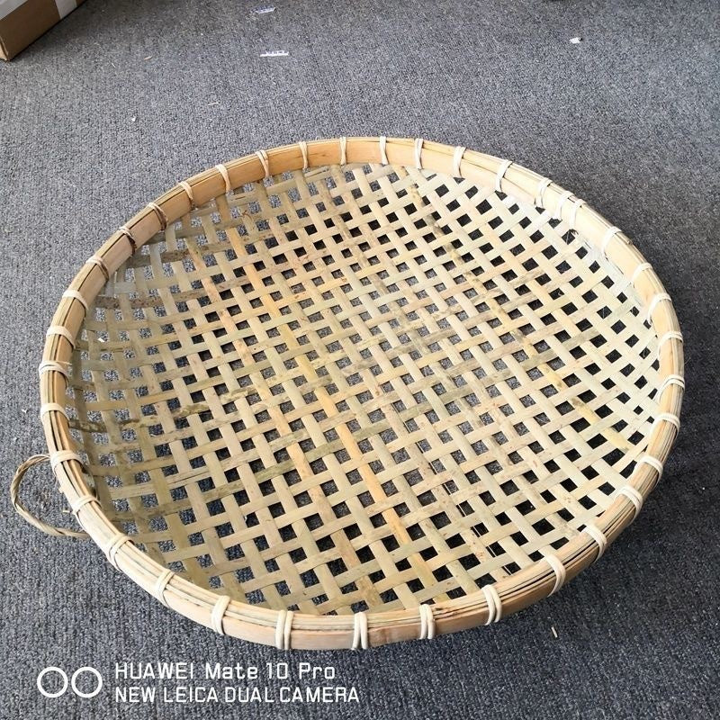 Round Bamboo Sieve, Medium or Large Holes