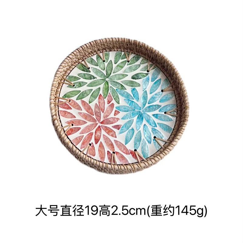Mini Rattan & Shell Basket Set of 3