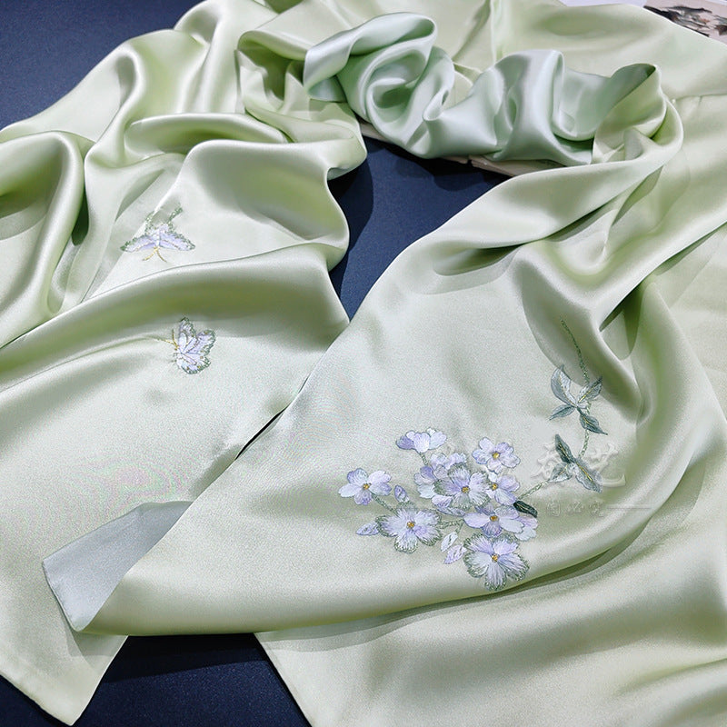 Mulberry Silk Su Embroidered Heritage Scarf