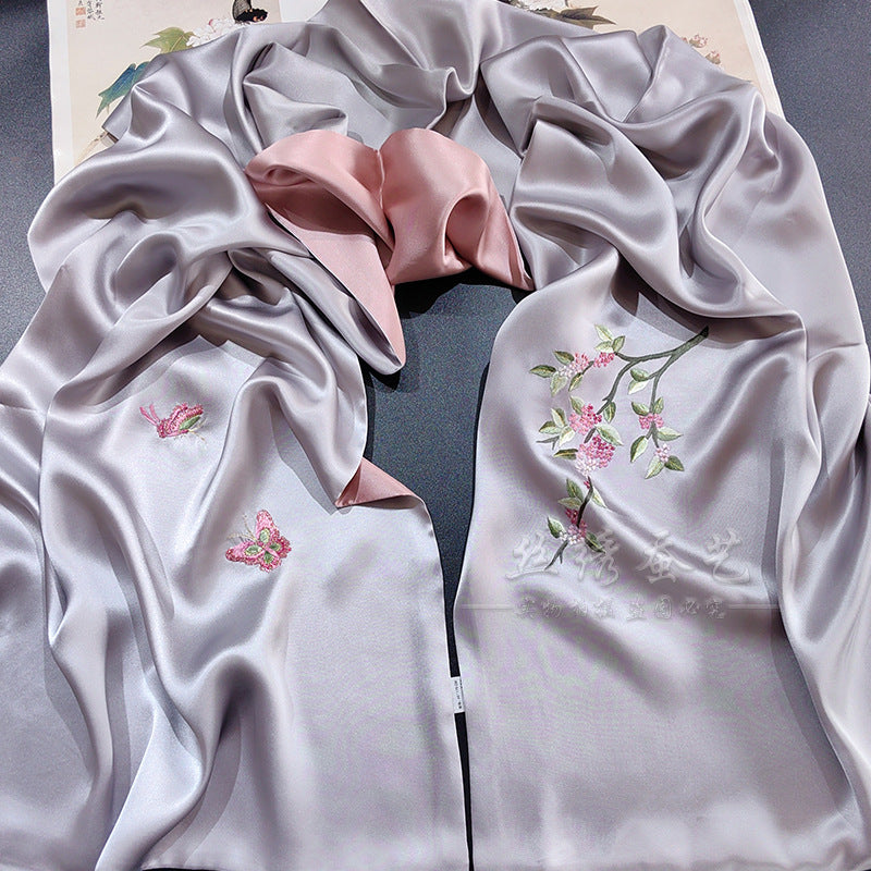 Mulberry Silk Embroidered Qipao Shawl (Style 2)