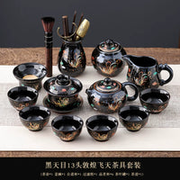 Black Tenmoku Apsara Tea Set