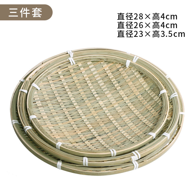 Red-Rim Bamboo Serving Plate