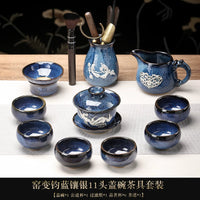 Tin-Inlaid Traditional Chinese Tea Set