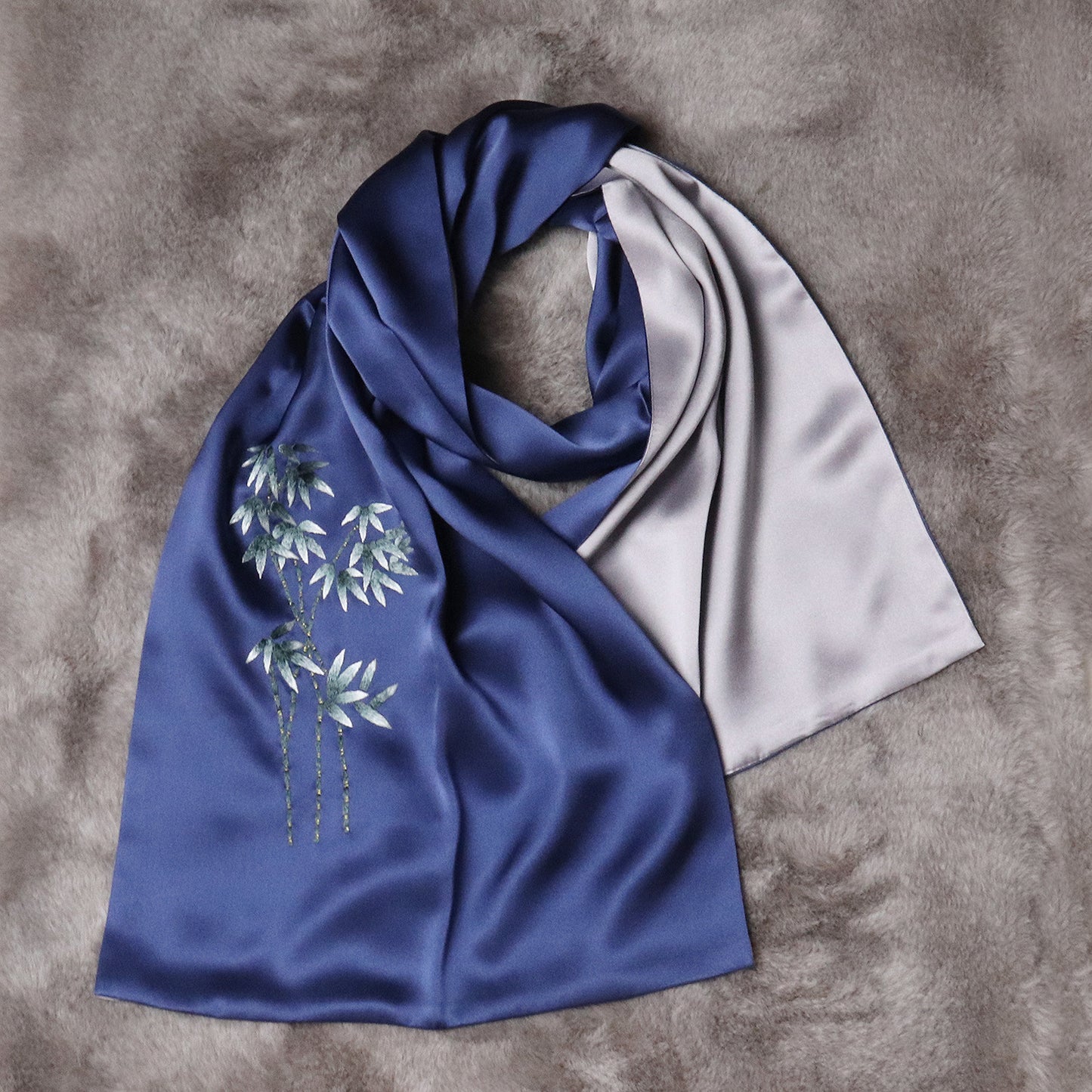 Su Embroidery Mulberry Silk Scarf with Gift Box