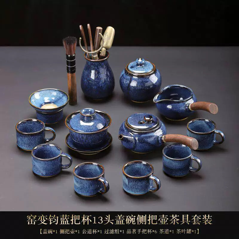 Jun Kiln Side-Handle Teapot Tea Set