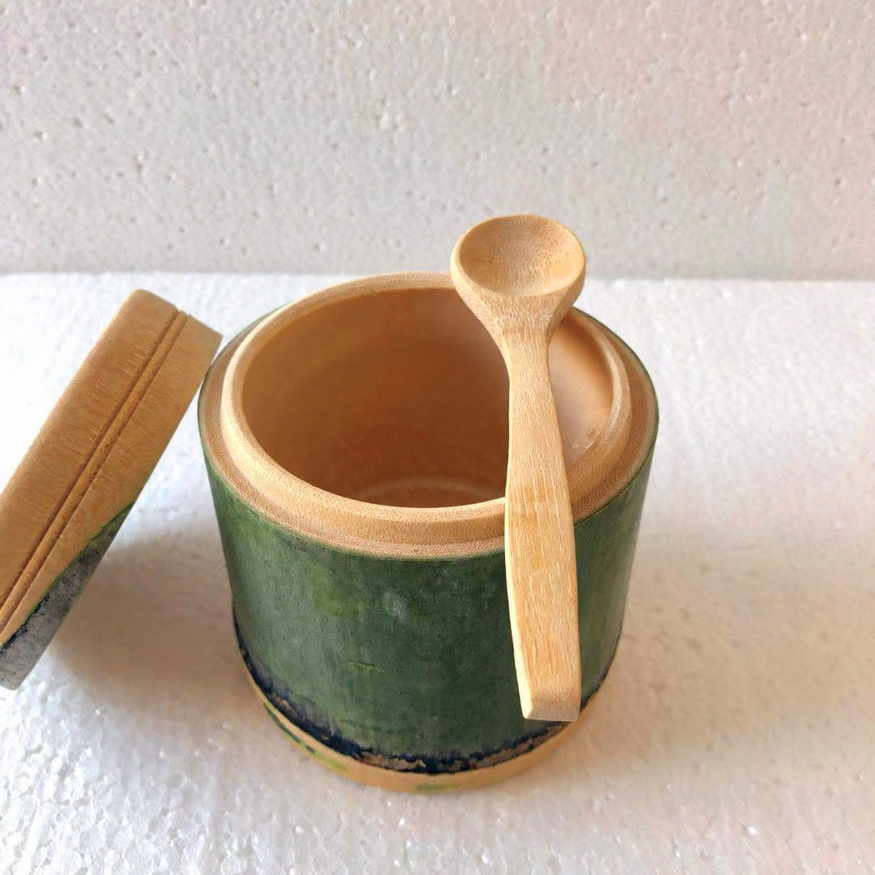 Bamboo Rice Tube with Lid & Spoon