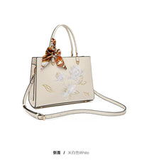 Lotus Embroidered Handbag