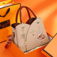 Carnation or Azalea Embroidered Handbag