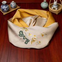 100% Mulberry Silk Su Embroidery Long Scarf