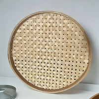 Round Bamboo Sieve with Holes