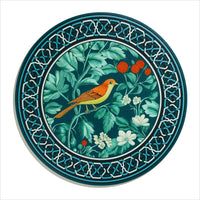 复古花卉油画系圆形西餐垫 咖啡杯圆垫 PVC印花防水防油高档餐垫