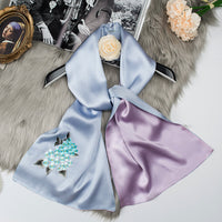Su Embroidery Mulberry Silk Scarf with Gift Box