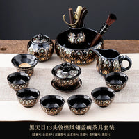 Phoenix Feather Tenmoku Tea Set