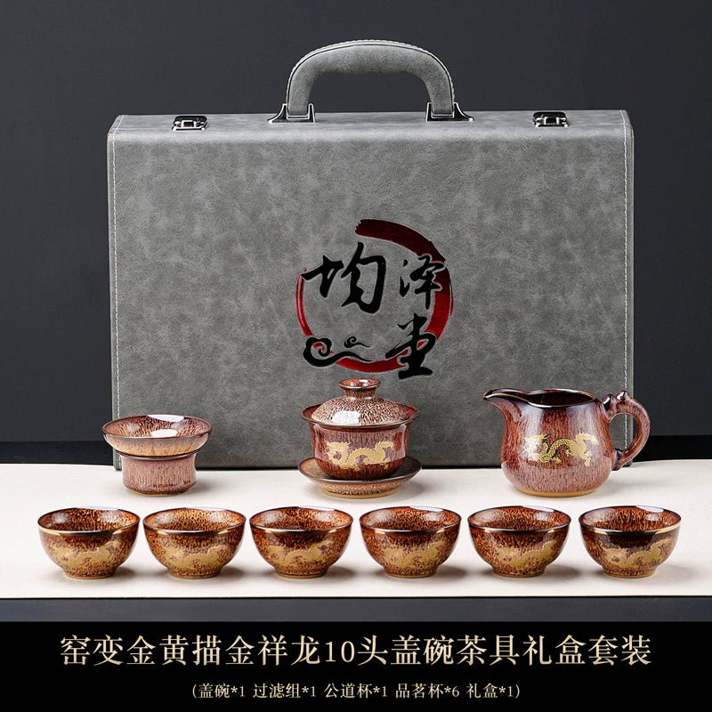 Golden Dragon Gilded Tea Set