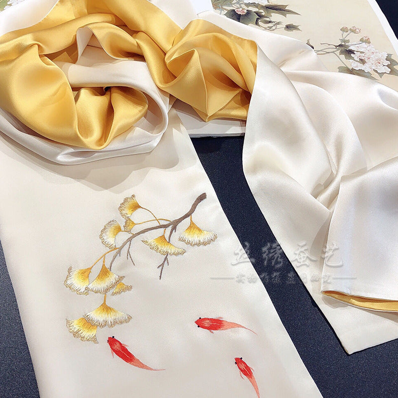 Suzhou Heritage Su Embroidery Silk Scarf