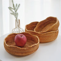 Rattan Fruit Tray, Wave & Square Styles