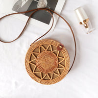 Handwoven Rattan Crossbody Bag