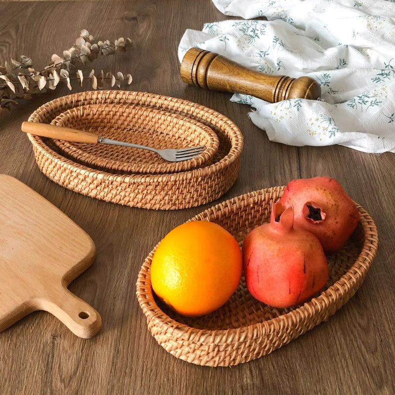 Oval Rattan Bread Basket