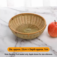 Smooth-Rim Green Bamboo Basket