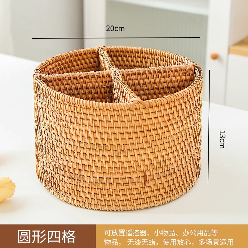 Rattan Remote & Pen Organizer