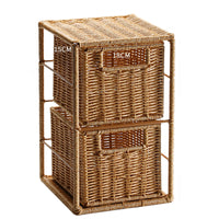 Faux Rattan Desktop Drawer Organizer