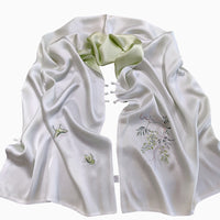 Mulberry Silk Embroidered Qipao Shawl