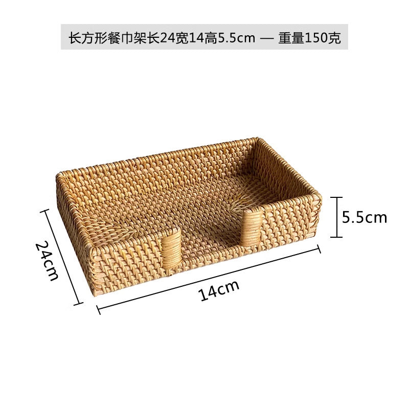 Handwoven Rattan Tissue Box