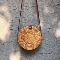 Handwoven Rattan Crossbody Bag