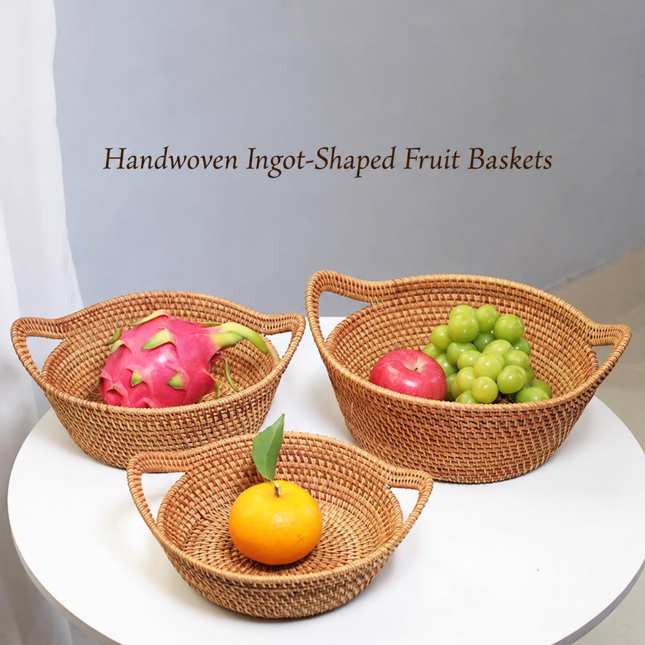 Handwoven Ingot-Shaped Basket