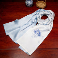 100% Mulberry Silk Su Embroidery Long Scarf