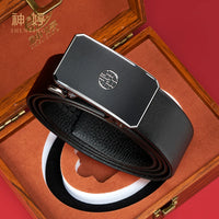Men's Leather Belt with Automatic Buckle