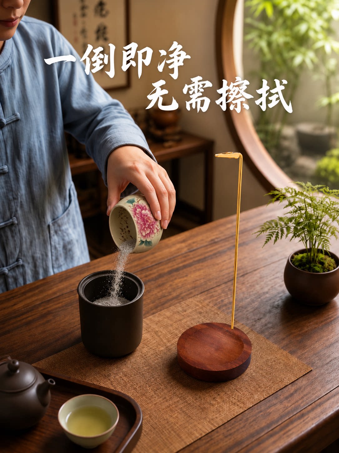 火石牡丹倒挂香插线香防飞灰香插茶室固定器熏香创意香夹线香底座
